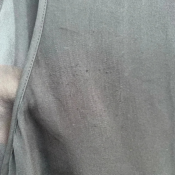 Rebecca Taylor Black Sleeveless Silk Blouse With Rhinestone Collar, size 12 - Picture 10 of 12